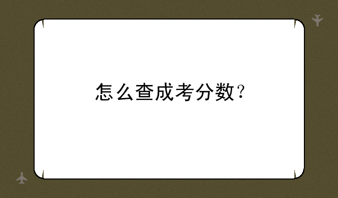 怎么查成考分数？