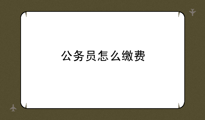 公务员怎么缴费