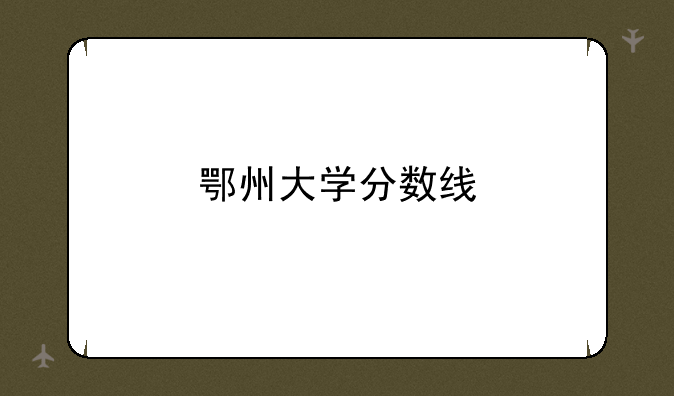 鄂州大学分数线