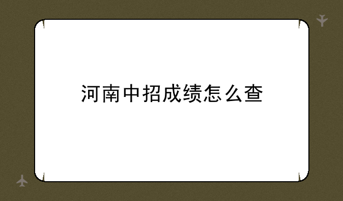河南中招成绩怎么查