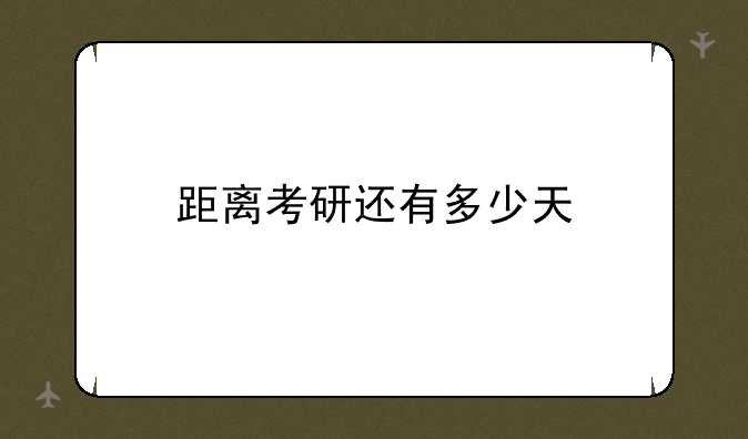 距离考研还有多少天