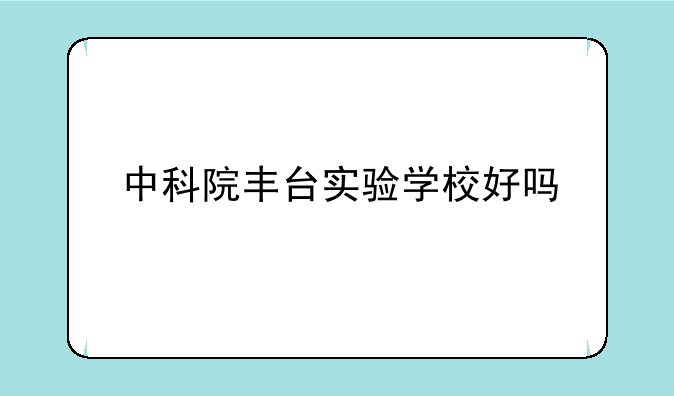 中科院丰台实验学校好吗