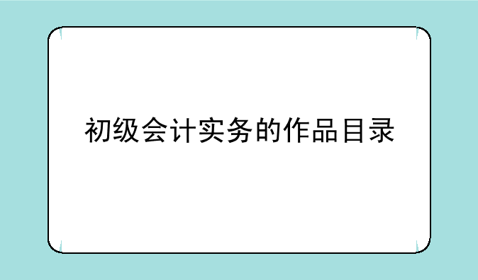 初级会计实务的作品目录
