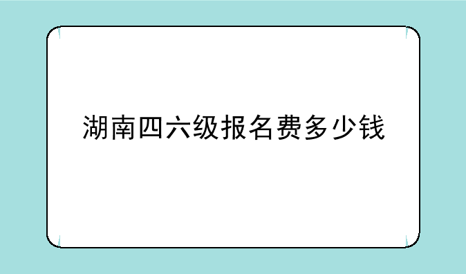 湖南四六级报名费多少钱