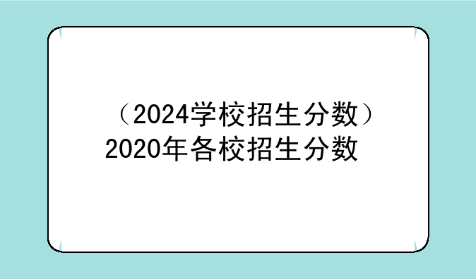 （2024学校招生分数）2020年各校招生分数
