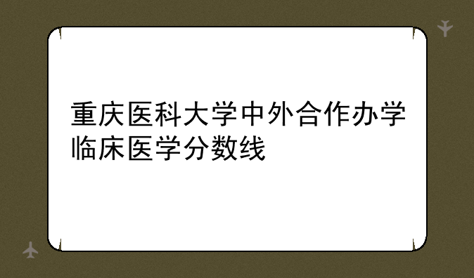 重庆医科大学中外合作办学临床医学分数线